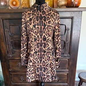 Beulah leopard print trench coat